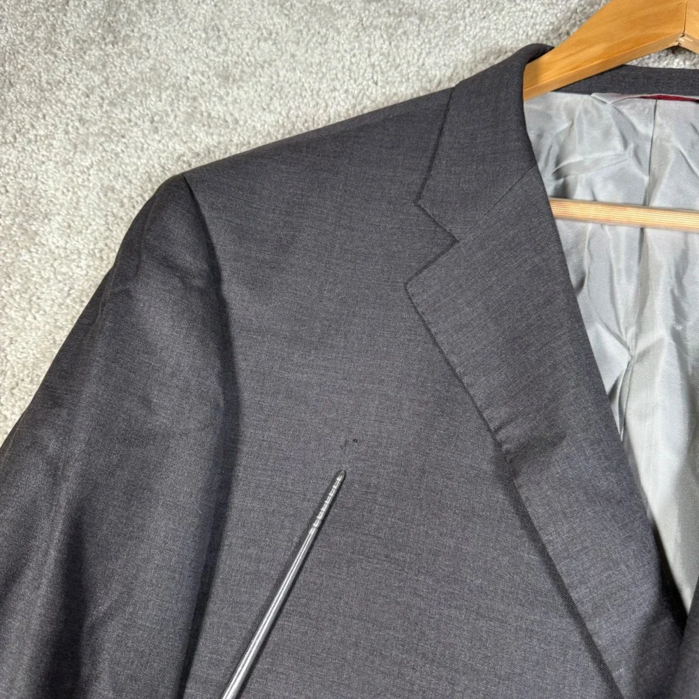 Samuelsohn Colombo Icewool 150's Wool Garner Dark Gray Suit Jacket Size 48L READ